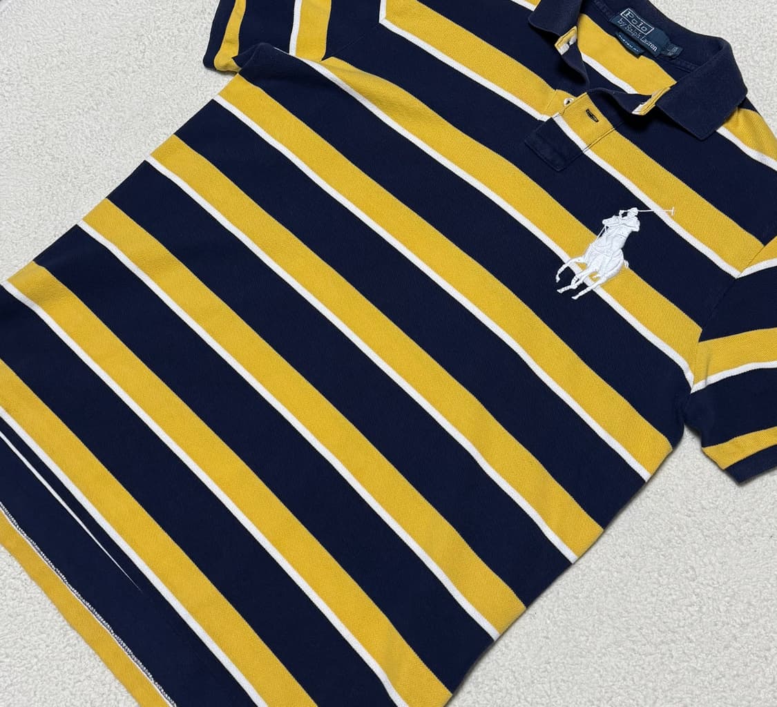 폴로 랄프로렌 빅포니 꿀벌 옐로우 네이비 반팔 상품이미지3