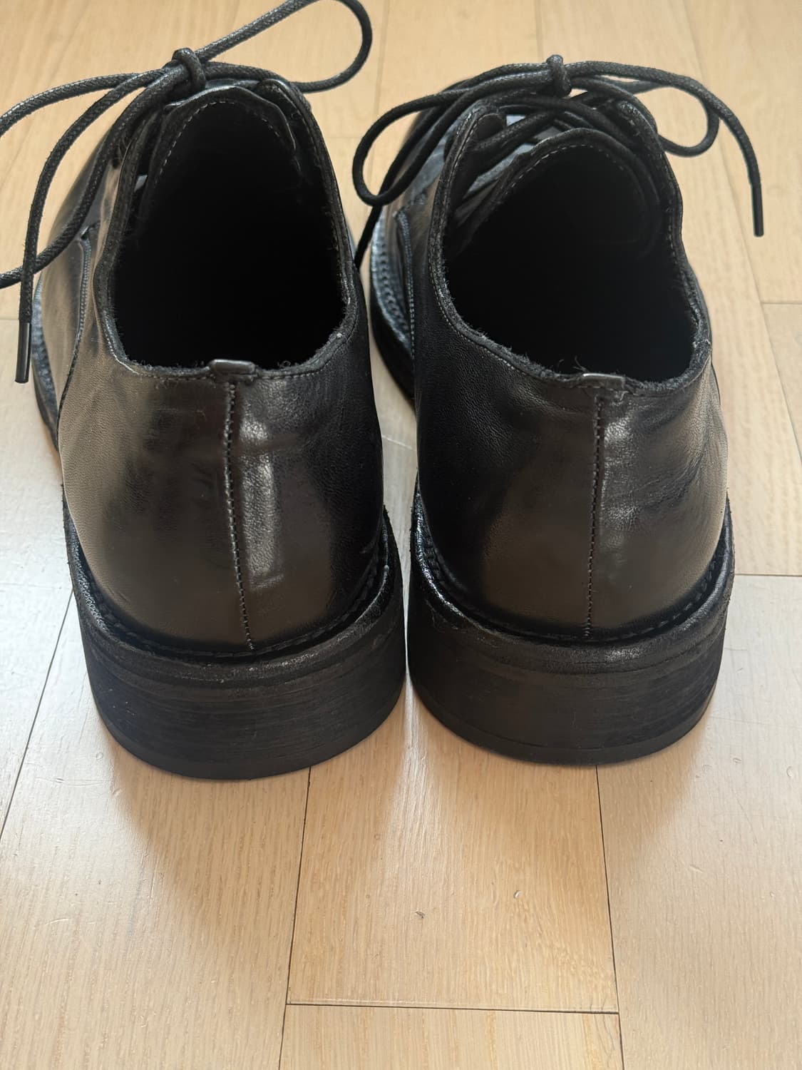 위더로드 / 헨리 홀스레더 4홀 더비슈즈 블랙 워싱 / 280 상품이미지4