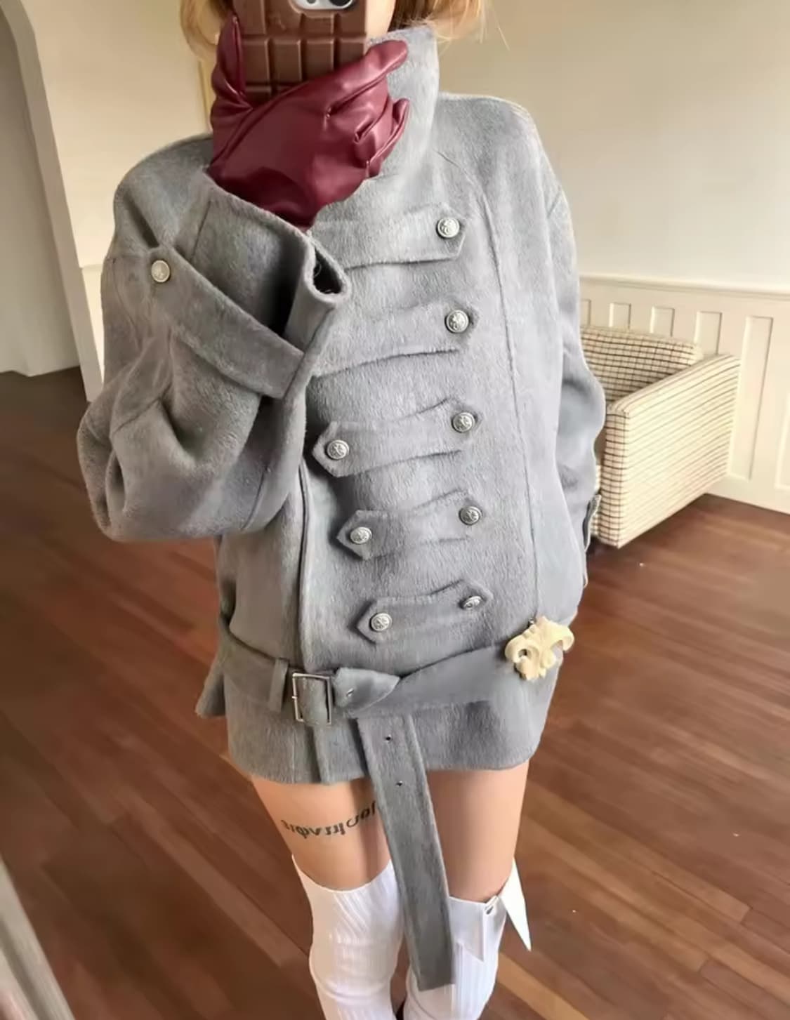 올드런드리 건건 더블 울 숏 코트  gun gun double 상품이미지1