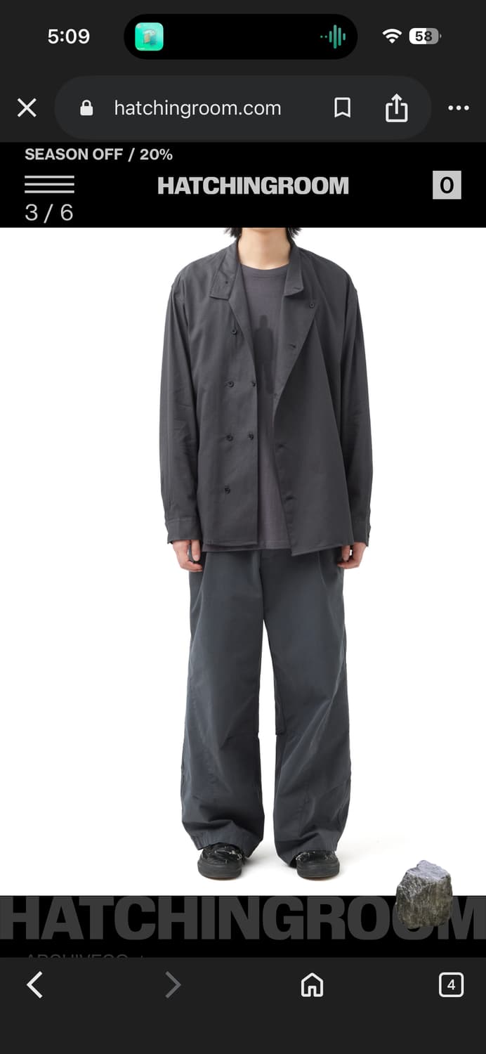 4 해칭룸 블랙 비대칭 더블 셔츠 자카드 상품이미지1