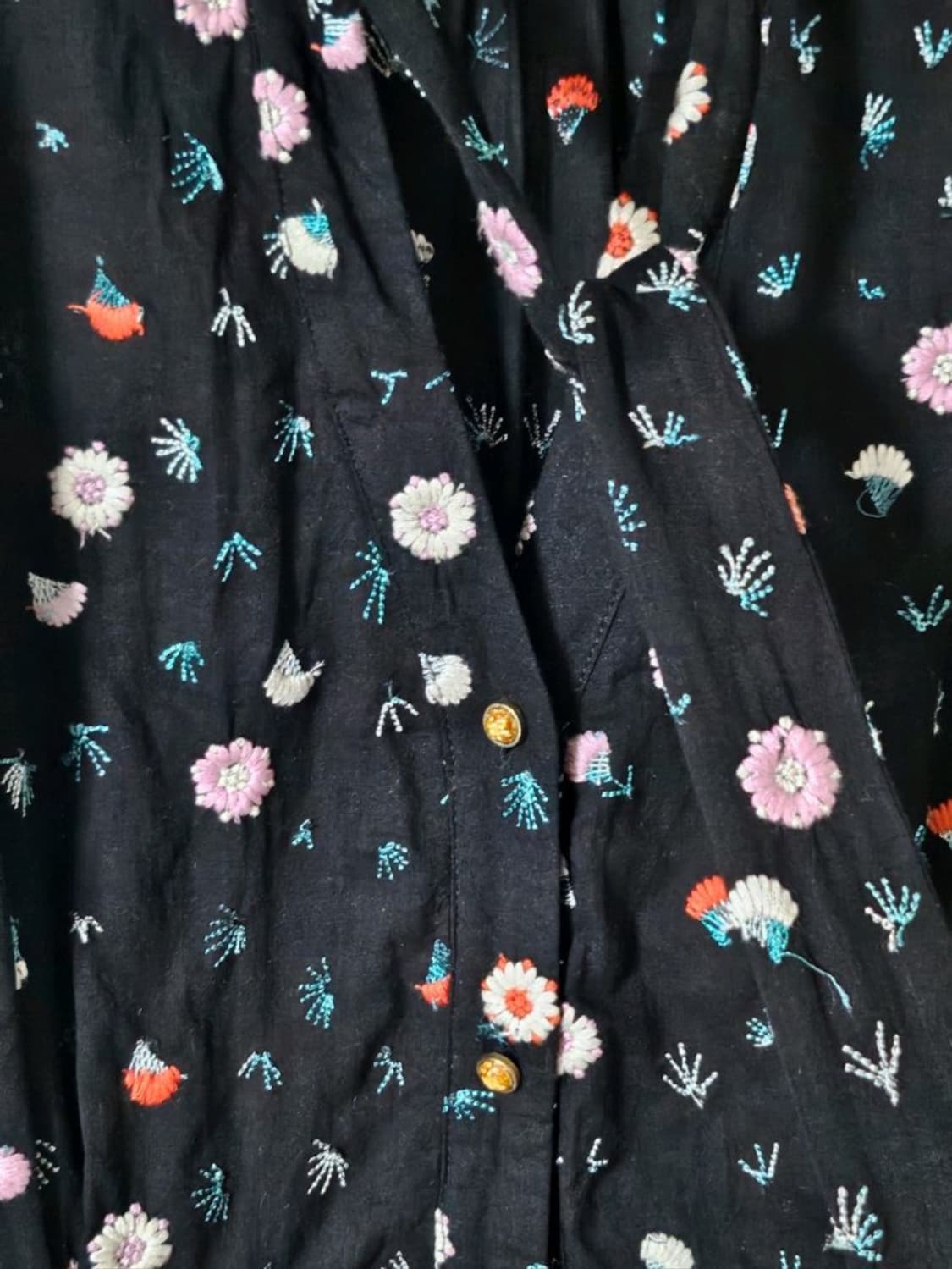 드라이완료/블랙 플로럴 자수 리본 점프수트 55 상품이미지5