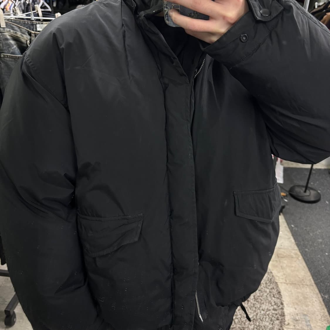 L-XL 라퍼지스토어 블랙 오버핏 빵빵 오리털패딩 상품이미지1