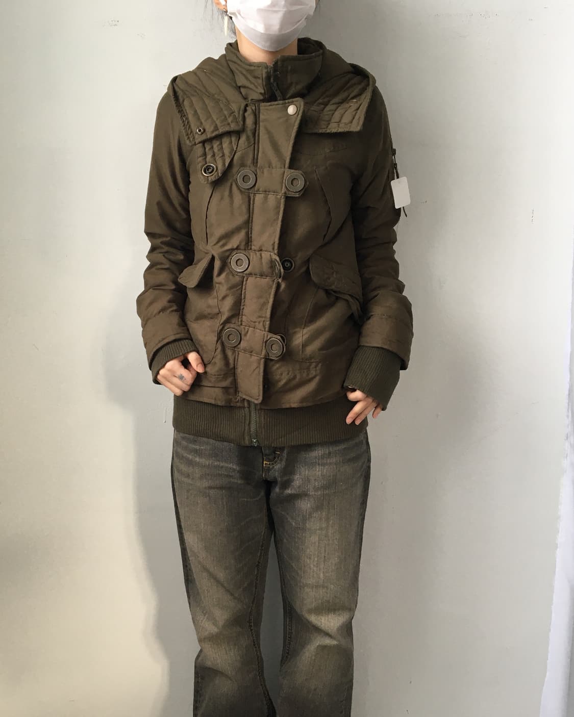 Button point hood high neck jacket 상품이미지1