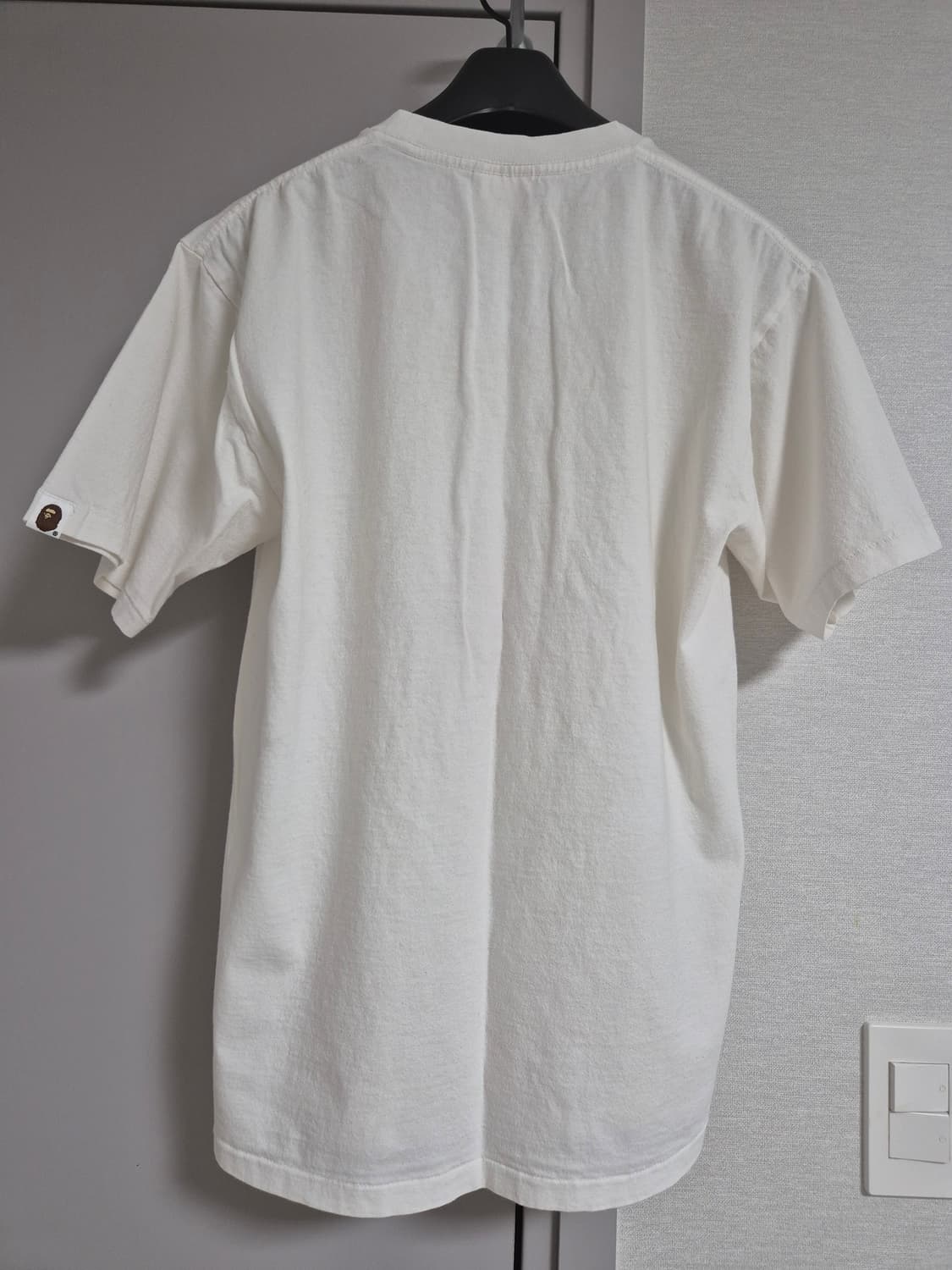 [L] 베이프 ABC 카모 컬리지 티셔츠 화이트 그린 상품이미지3