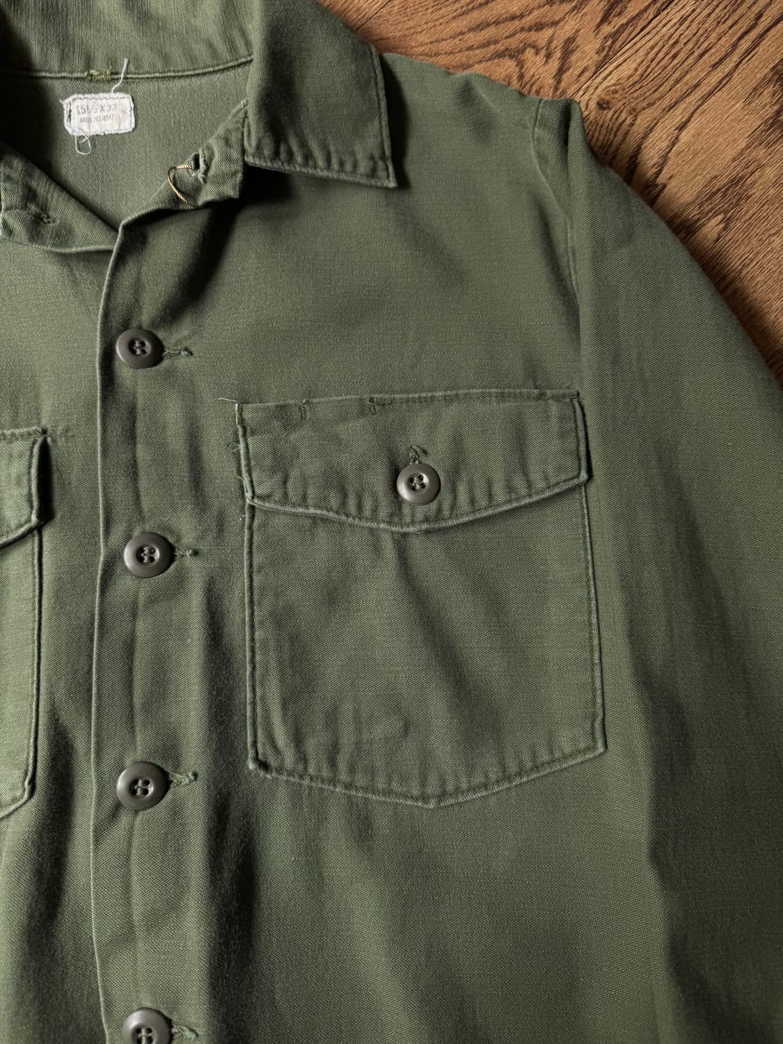 [M]70's 오리지널 U.S ARMY OG-107 밀리터리 셔츠 상품이미지3