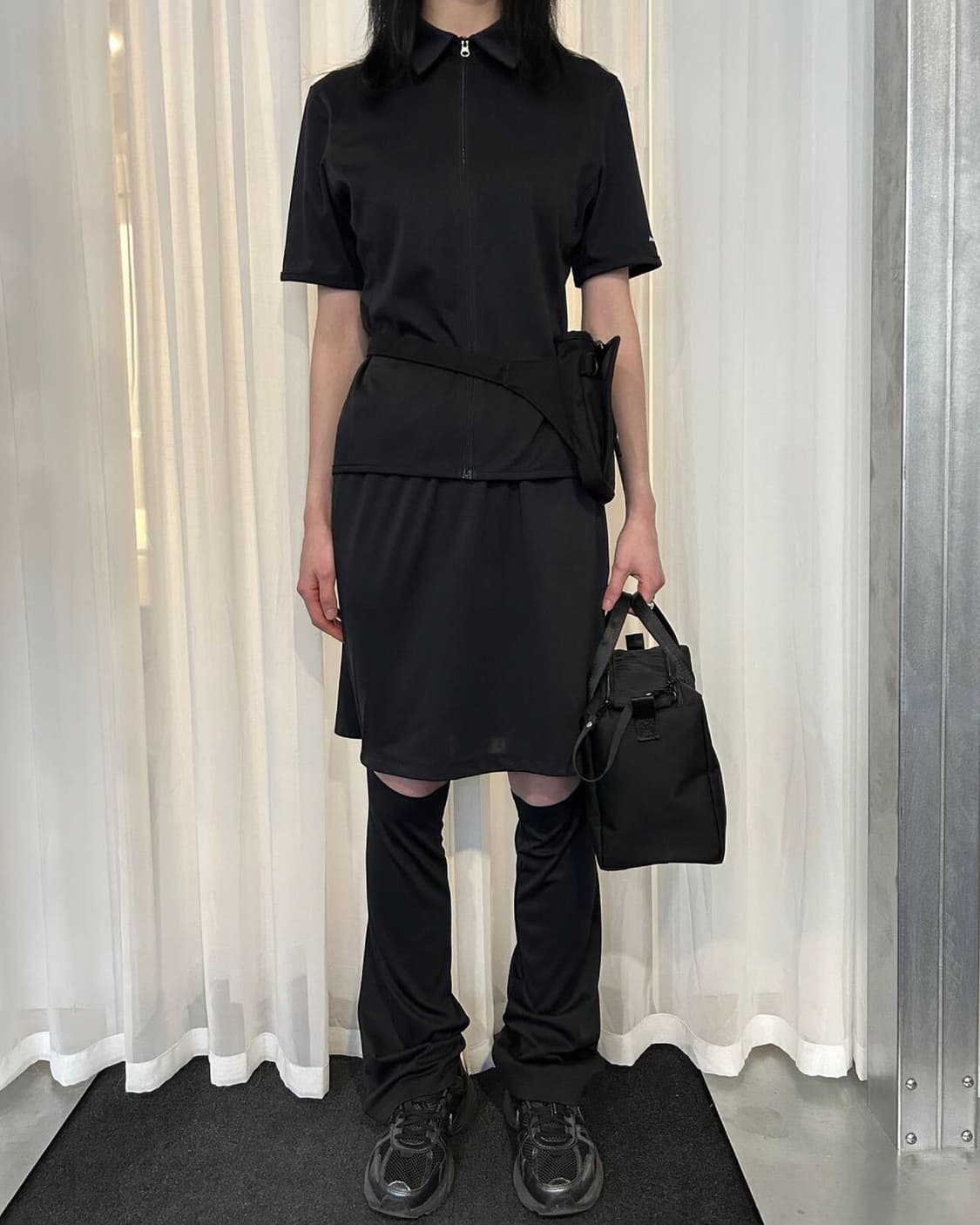 지초이 JICHOI 숏 슬리브 집 셔츠 & 스커트 팬츠 상품이미지1