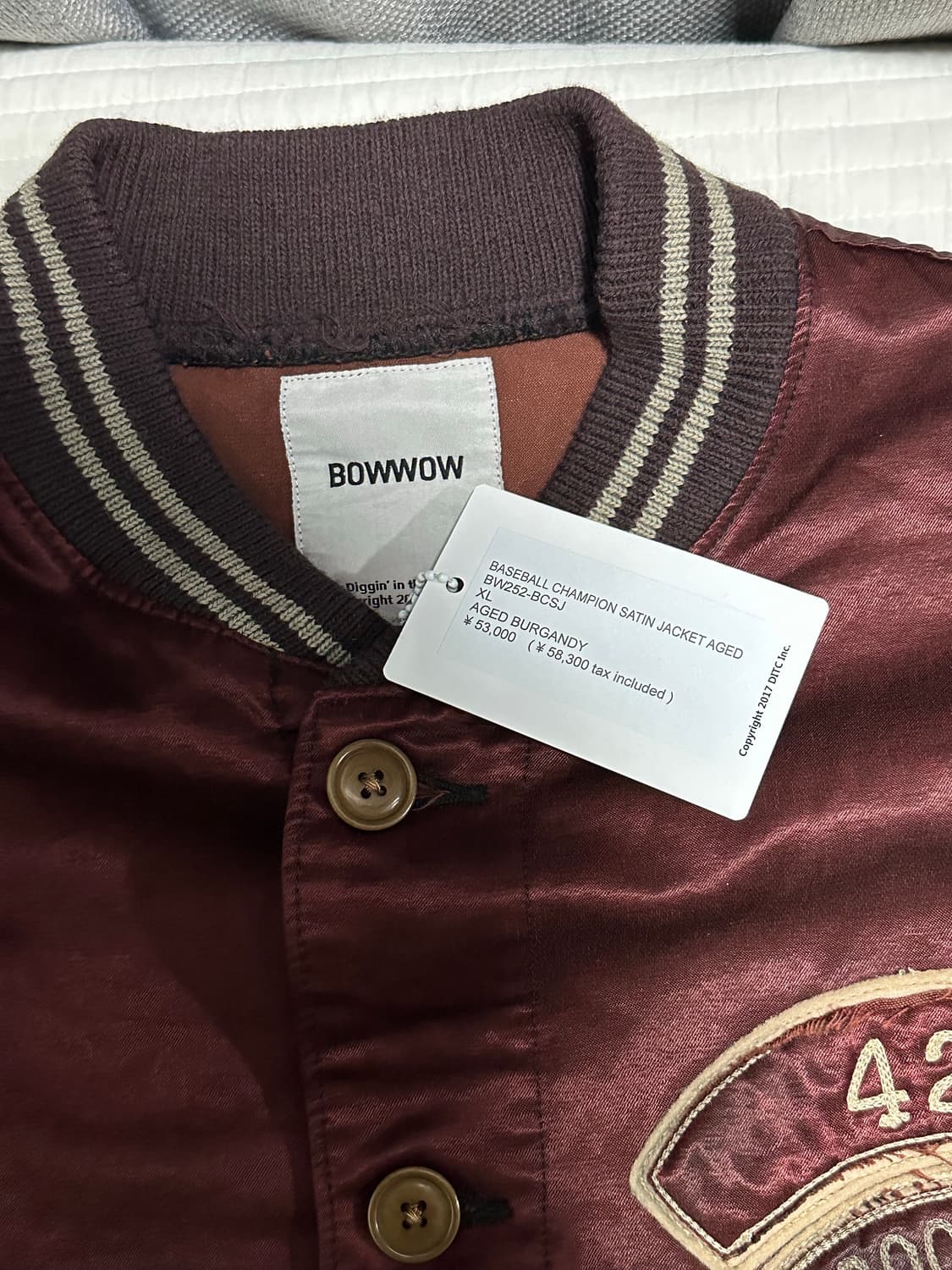 bowwow 바우와우 베이스볼 빈티지 자켓 xl사이즈 새상품  상품이미지3