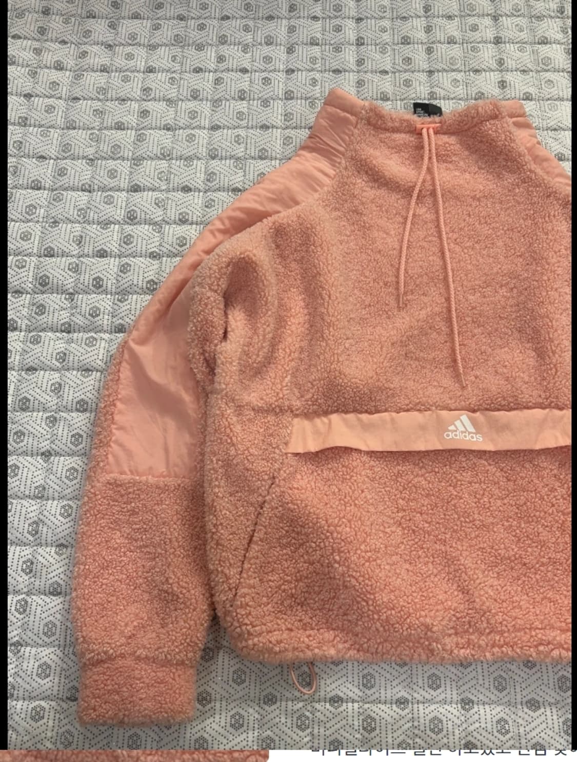 아디다스 뽀글이 후리스 하이넥 스웨트 M 핑크 상품이미지1
