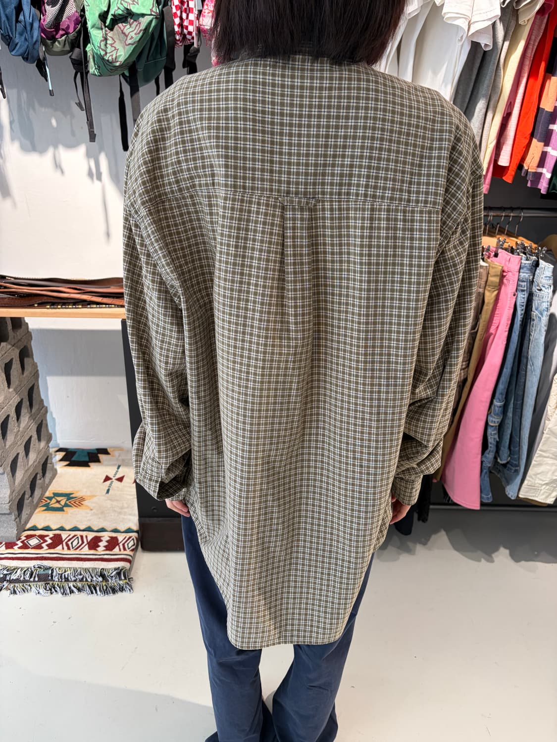 Columbia 올리브 체크 긴팔 셔츠 L 상품이미지3