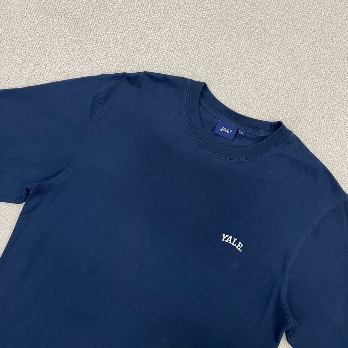 [L] 예일 스몰로고 라운드 롱슬리브 긴팔 티셔츠 네이비 3950 상품이미지4