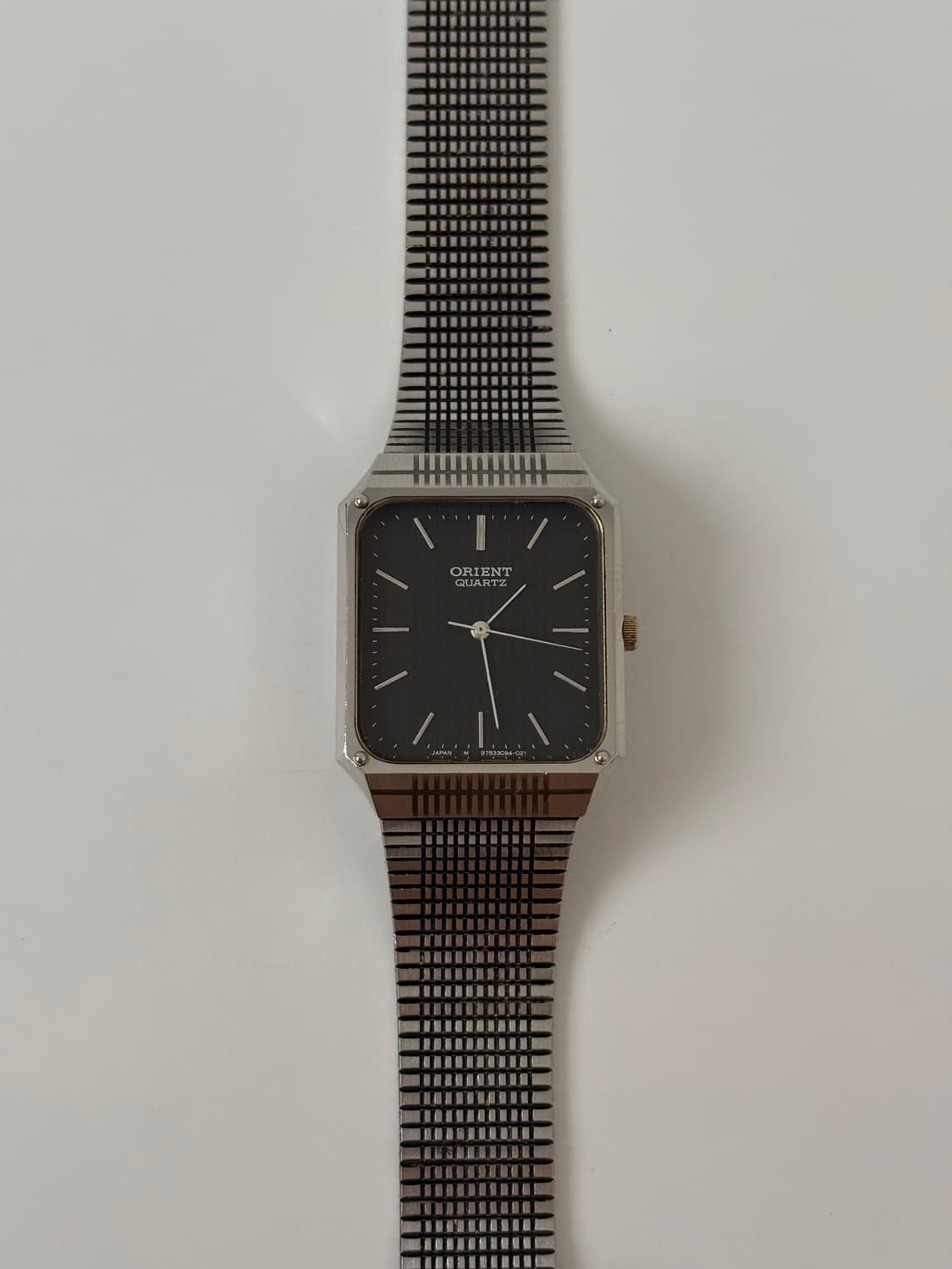 80s Black Stripe Silver Square Quartz 상품이미지4