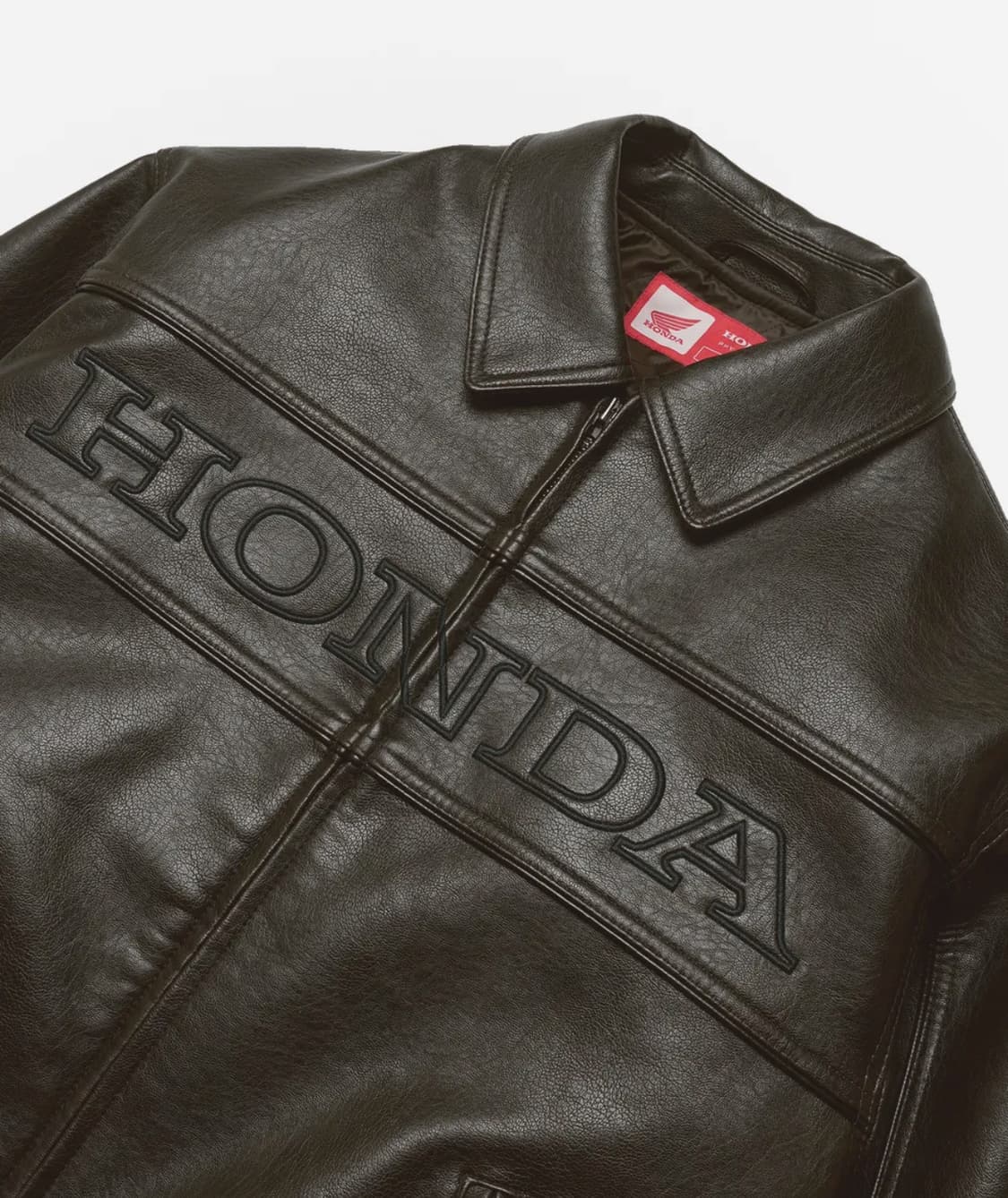 혼다 파이핑 레더 자켓 브라운 L 상품이미지5