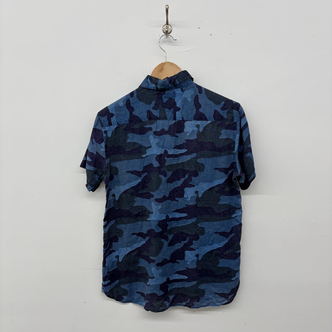 타미힐피거 블루 카모 반팔 셔츠 여성S 상품이미지5