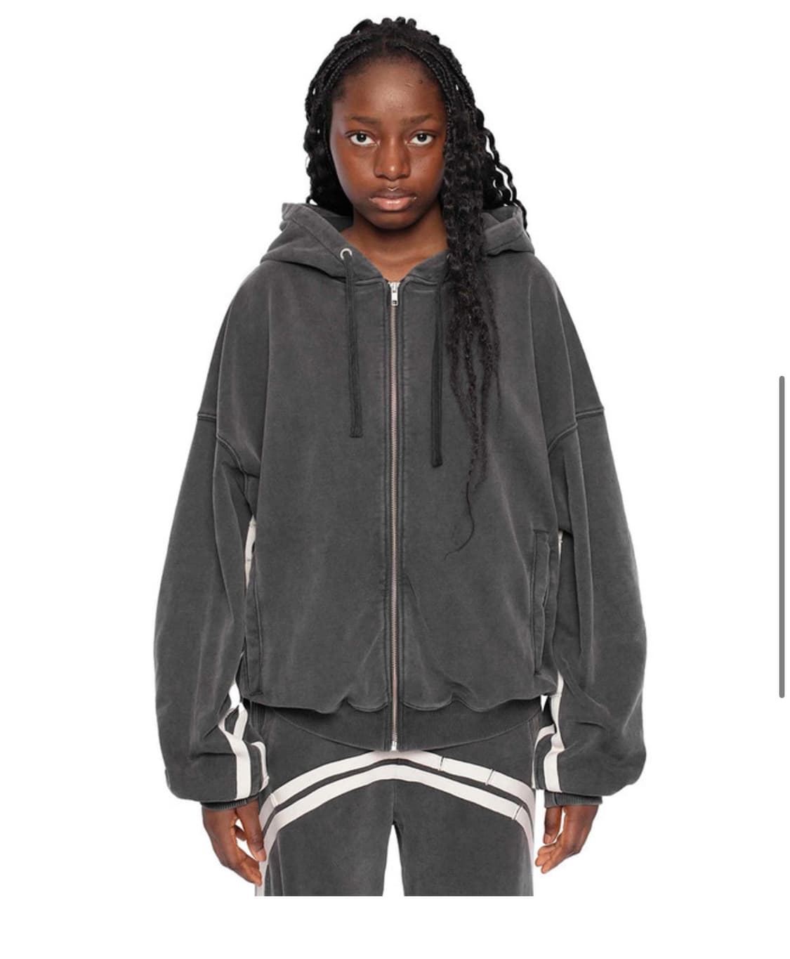 레이서월드와이드 집 트랙 후드 차콜 M 상품이미지2