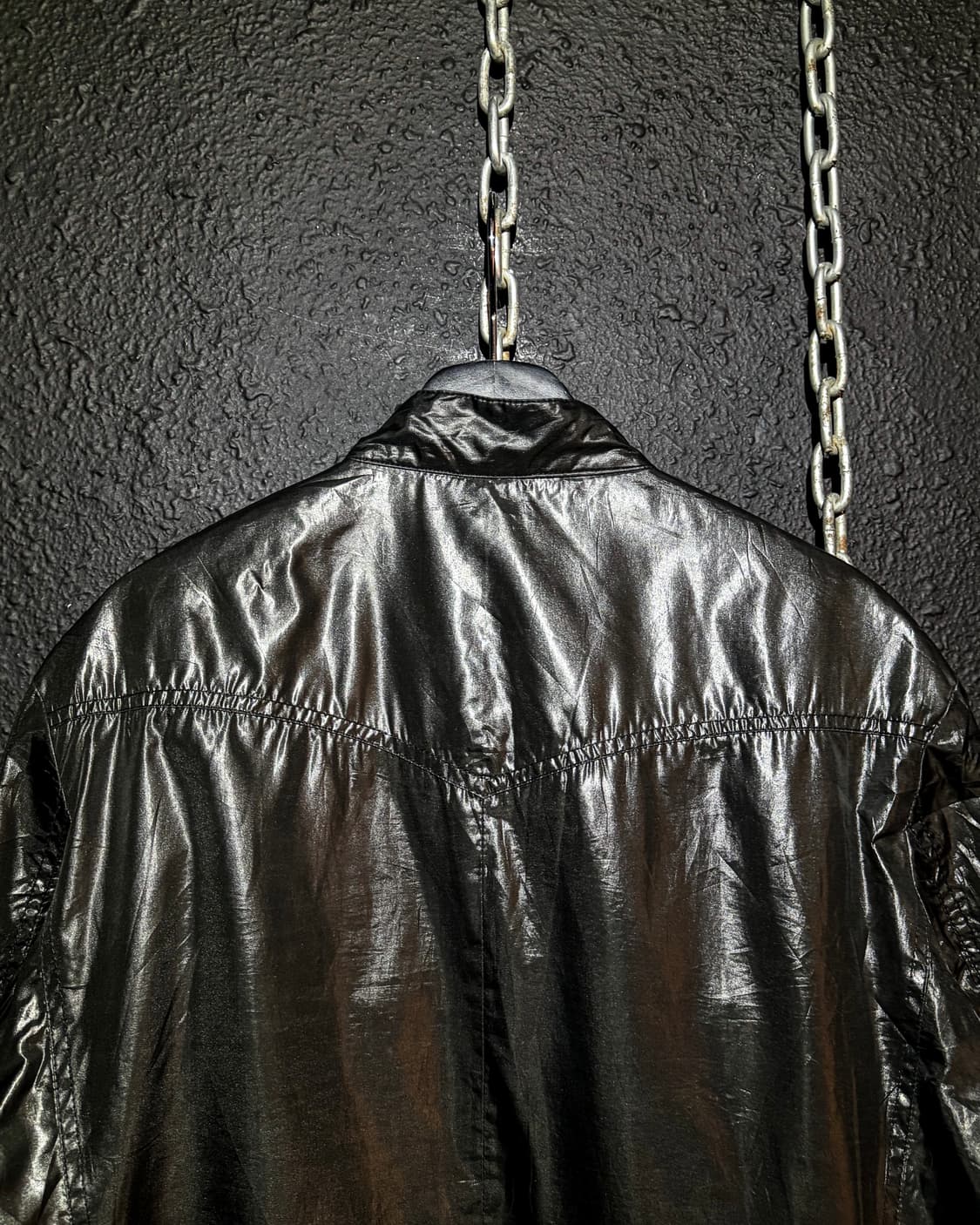 TAKEO KIKUCHI – Glossy Black Nylon Zip J 상품이미지6
