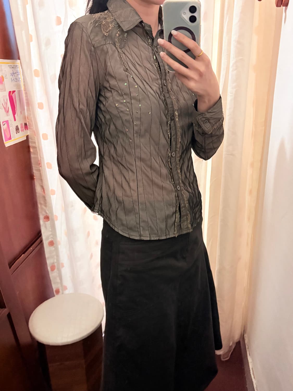 japan vintage khaki shirt 상품이미지5