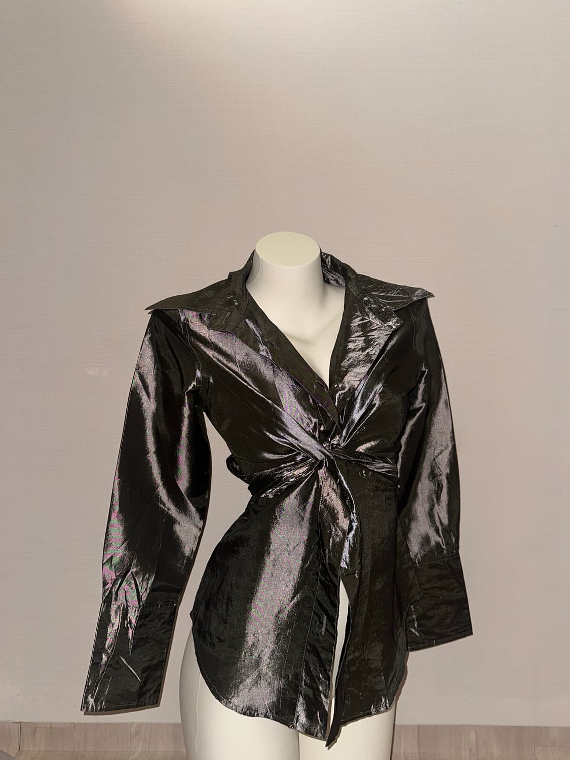 빈티지 새틴 차콜  타이 셔츠 상품이미지4