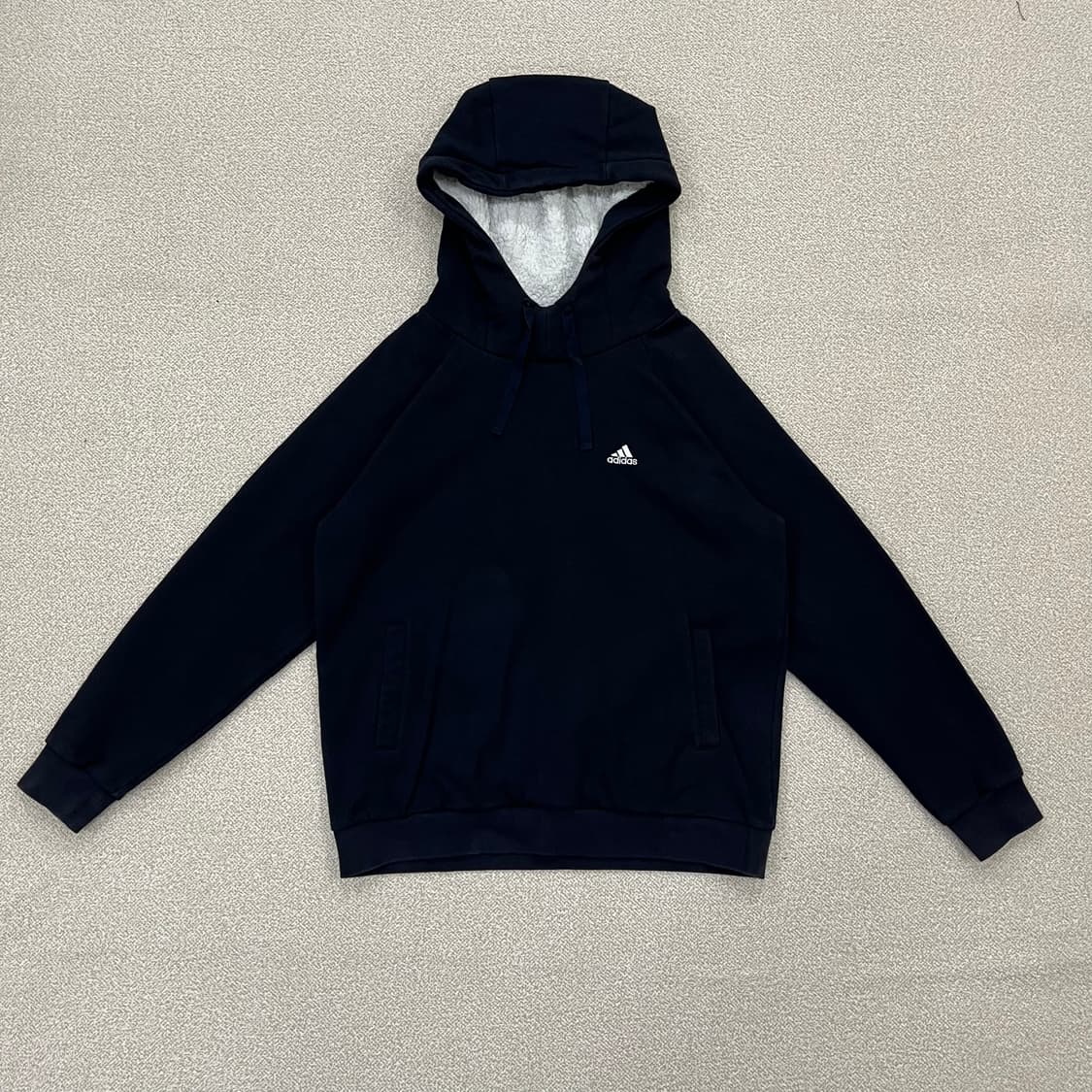 [95] 아디다스 삼각로고 윈터 보아 양털 후드티 네이비 3989 상품이미지2