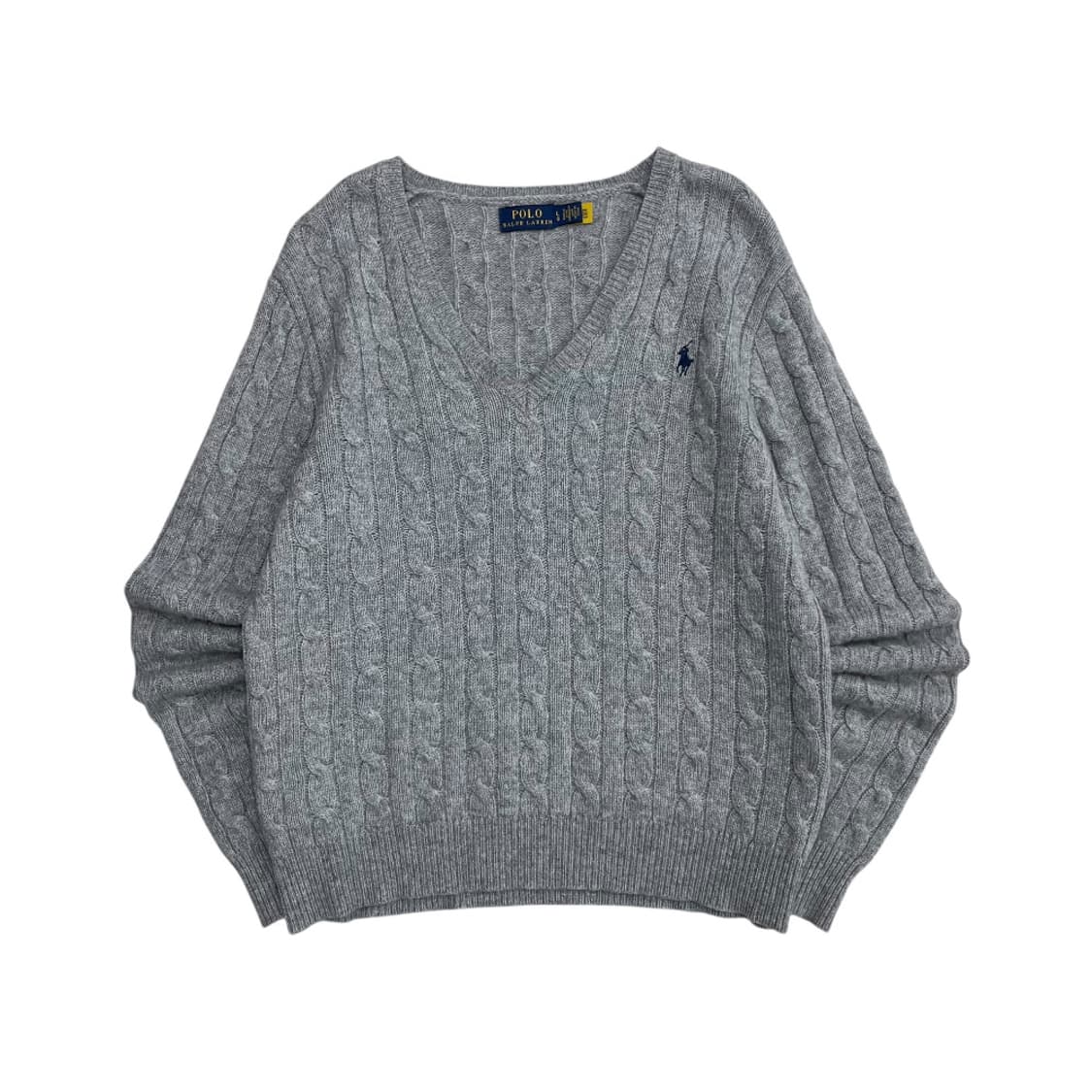폴로 랄프로렌 네이비포니 그레이 꽈배기 브이니트 L 상품이미지2