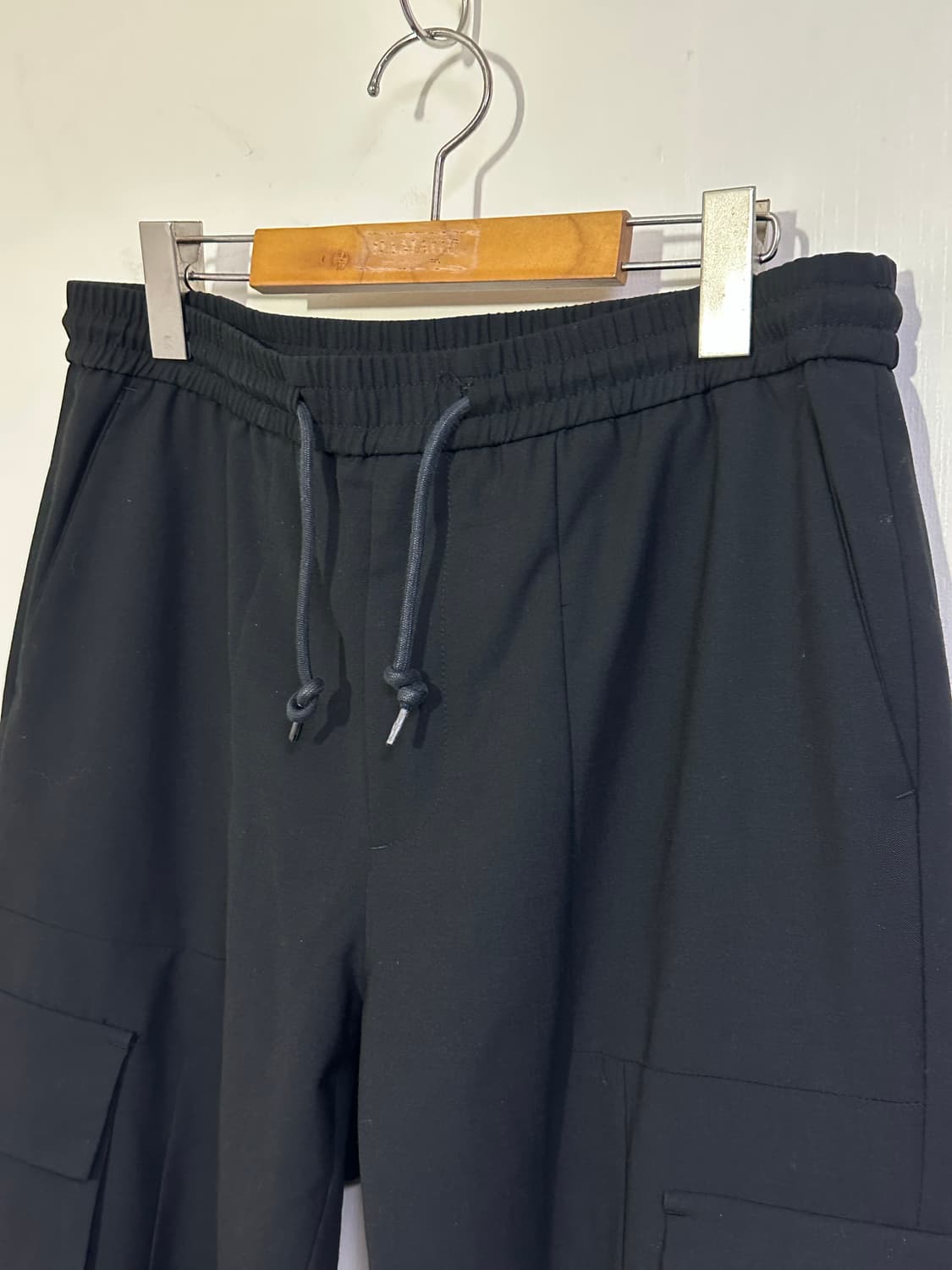 준지 울블렌드 밴딩 카고 조거팬츠 슬렉스 46/블랙 상품이미지2