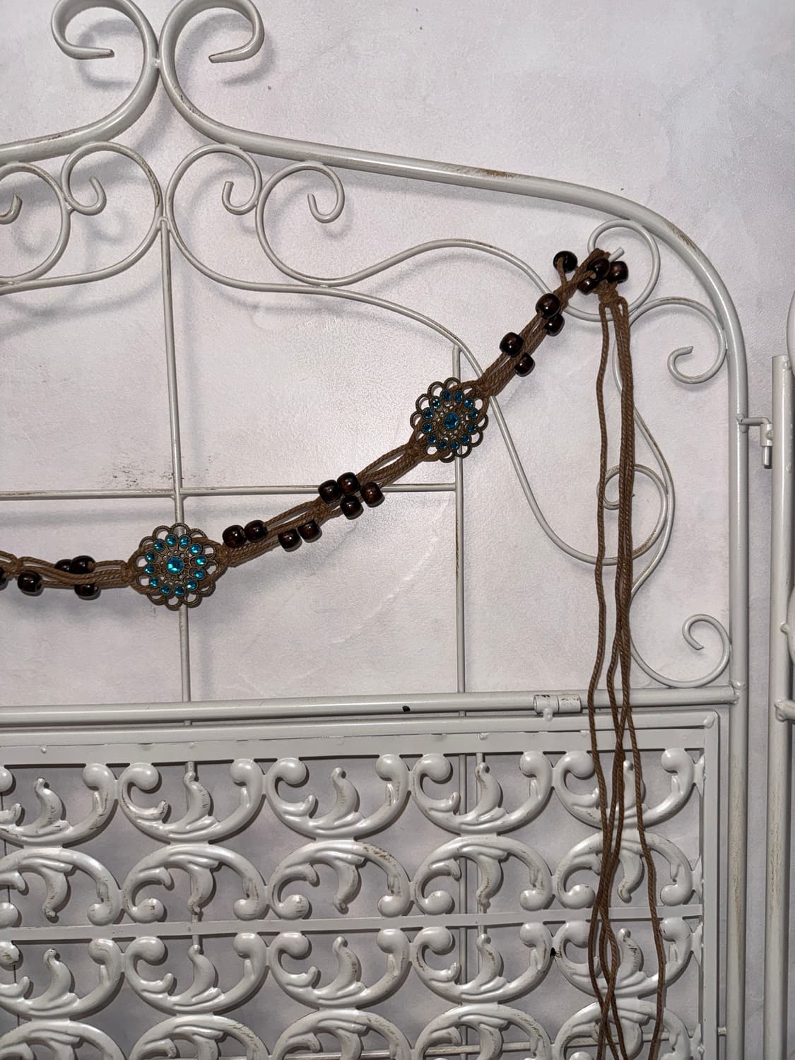 Ethnic emerald cubic flower strap belt 상품이미지4