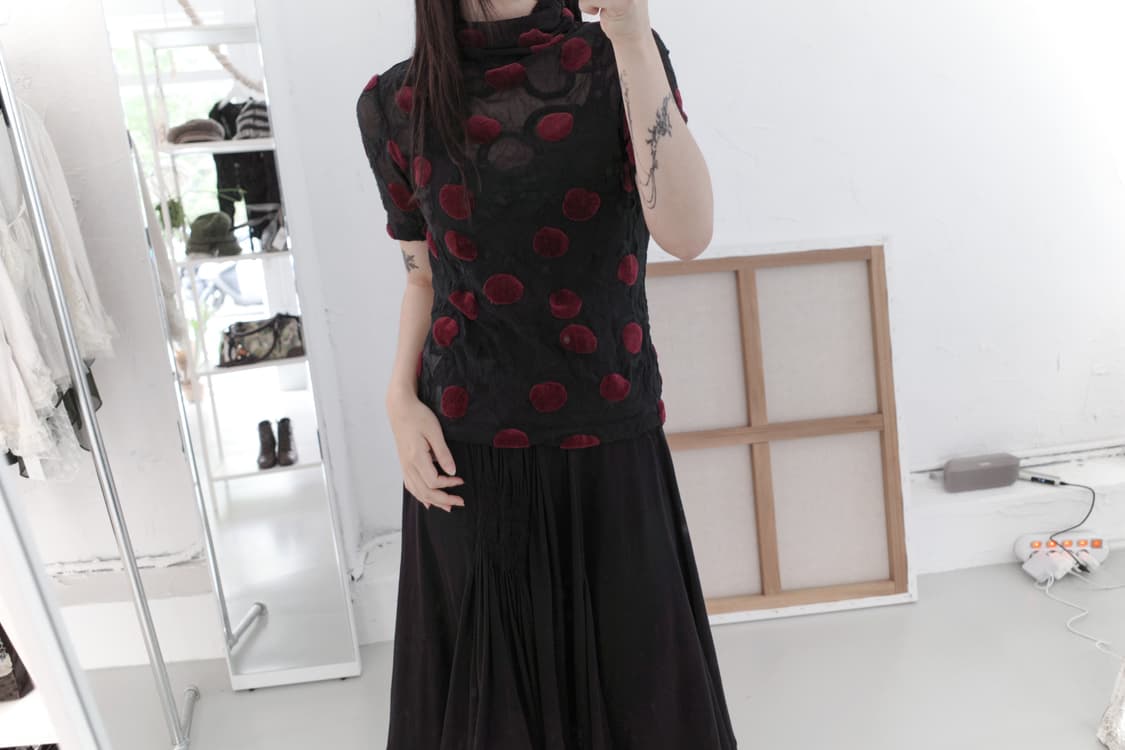 hiroko koshino) dot see-through half T 상품이미지5