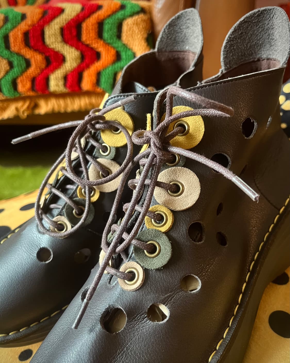 Japanese Handcraft Leather 3D Dot Boots 상품이미지3