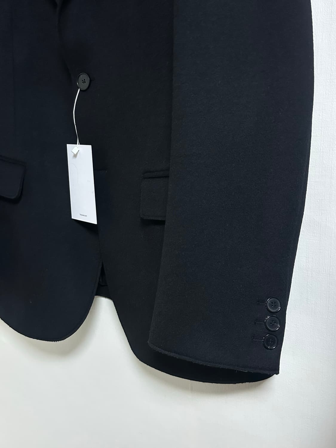 새상품 수수료X)토니웩 울 캐시 하프 코트 커팅 블레이저/L/블랙 상품이미지5