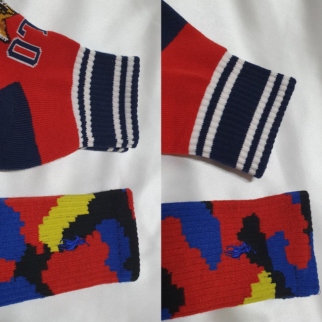 레드 블루 옐로우 폴로 랄프로렌 호랑이 범 추상화 양말 상품이미지6