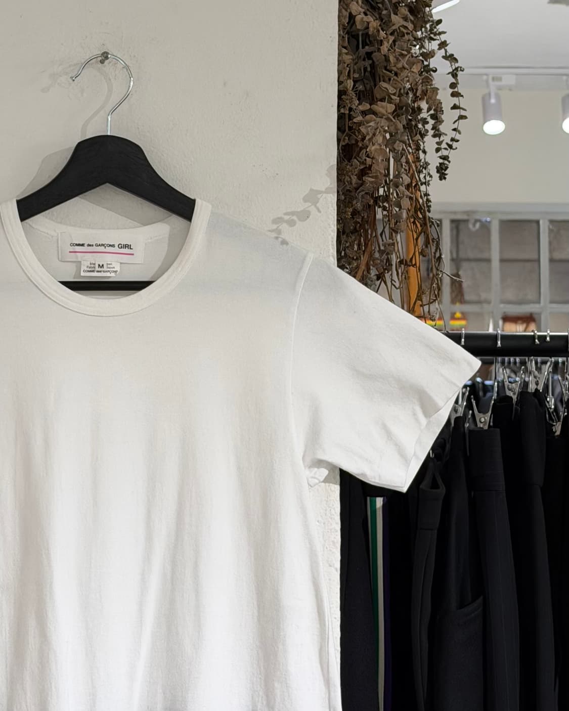 꼼데가르송 걸 화이트 게더링 네이비 시스루 레이어드 원피스 상품이미지3