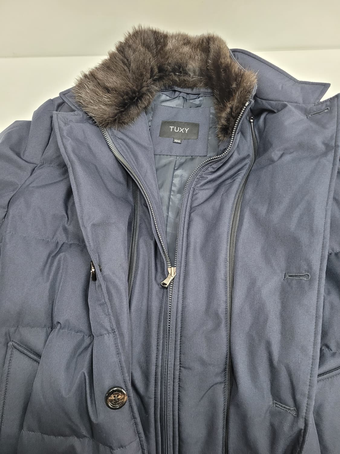 TUXY 턱시 구스 다운 패딩 코트 /  남 100 네이비 상품이미지6