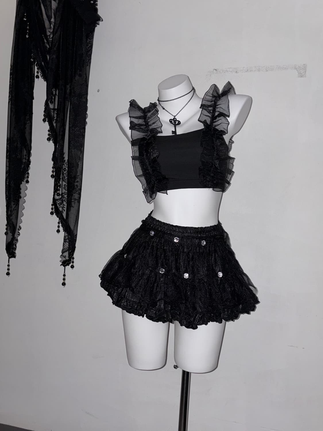 희귀 딥퍼플 페어리 나시 다크페어리 벨벳 고스 고딕 보라 상품이미지6