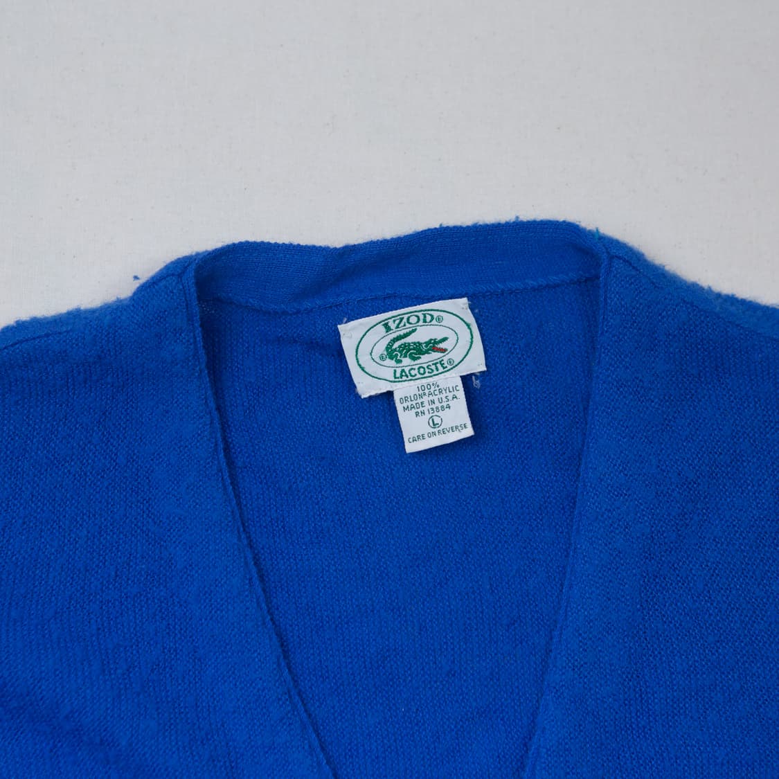 80s IZOD 라코스테 아크릴 가디건 블루 상품이미지3