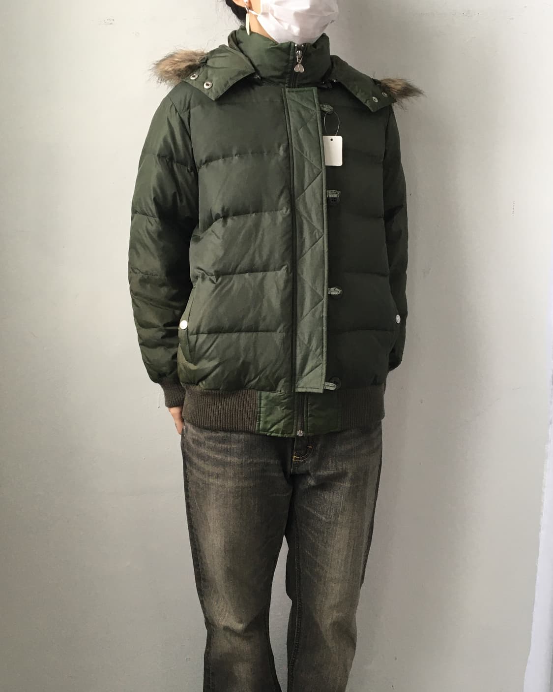 Fake fur hood jacket 상품이미지1