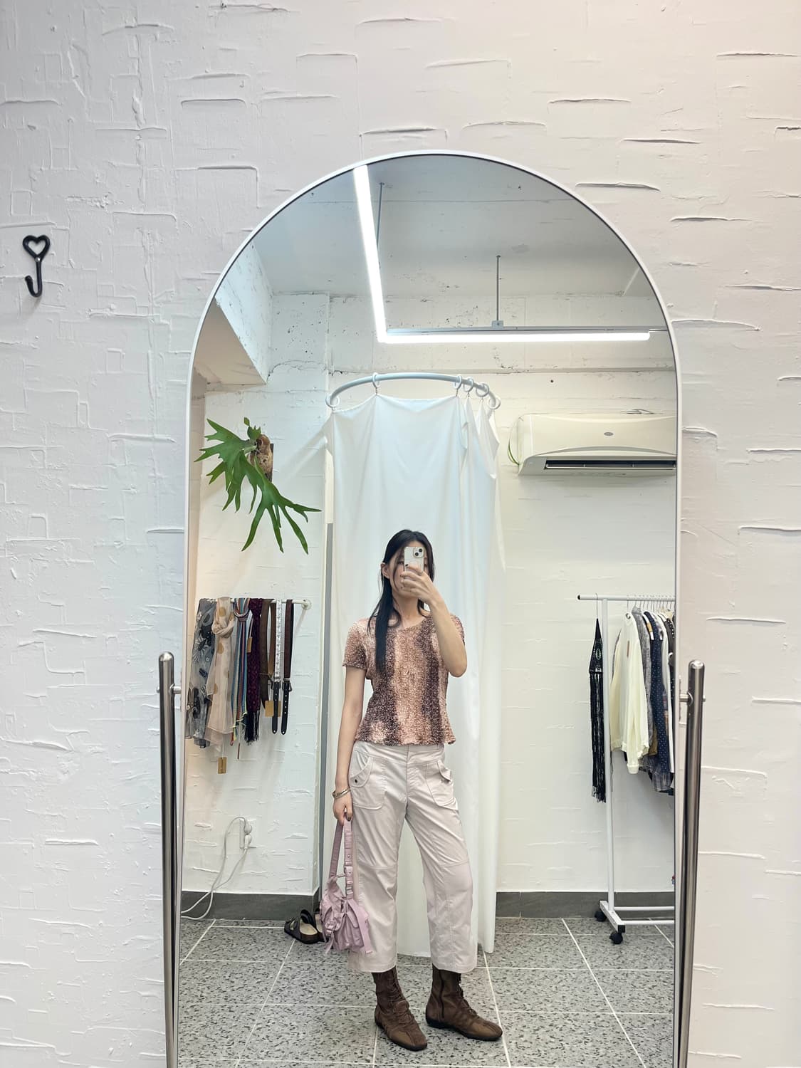 핑크 브라운 다이드 티셔츠 상품이미지5