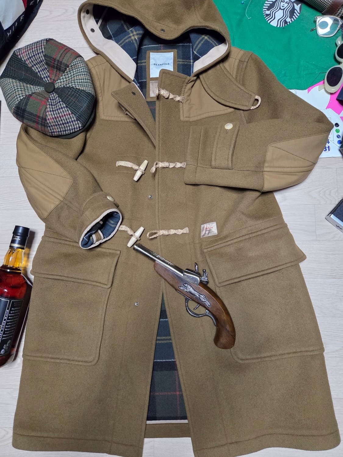 (3~4회 착용)BEAN POLE 패치 더플코트 떡볶이 코트 빈폴 상품이미지1