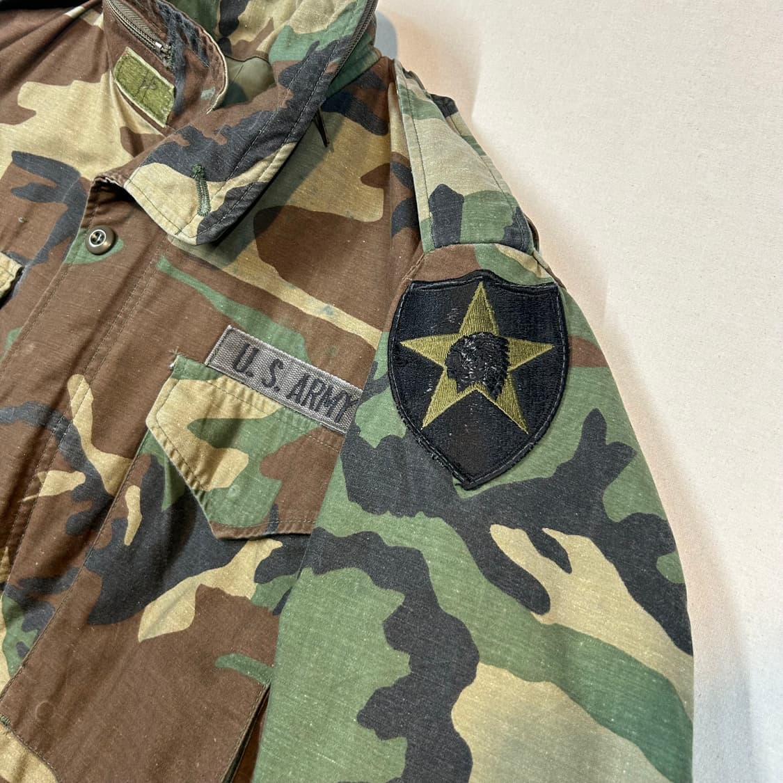 USA 밀리터리 80s M65 필드자켓 우드랜드 카모 미디움 숏 상품이미지3