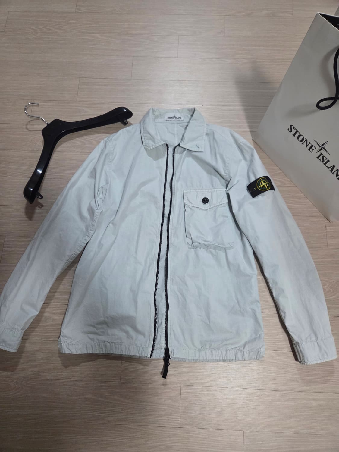 [미착용]스톤아일랜드 코튼 캔버스 올드이펙트 셔츠자켓 상품이미지1