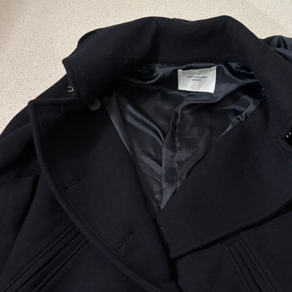 일본빈티지 Urban research doors 다크네이비 후드 코트 상품이미지4