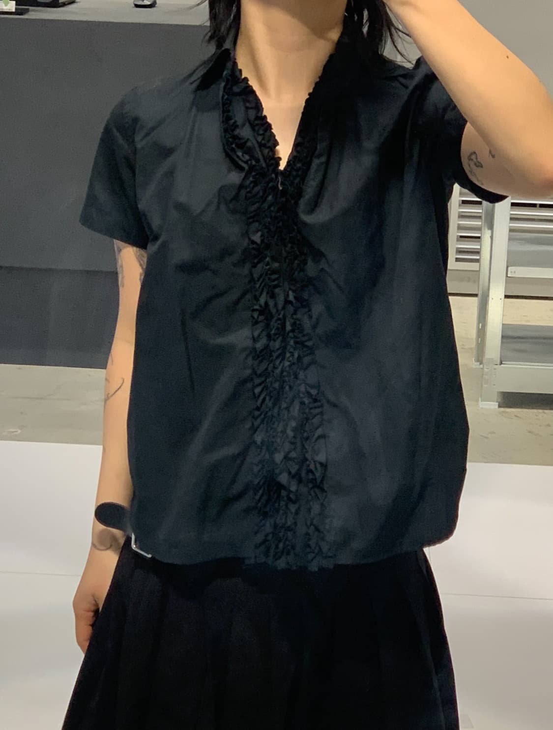 tricot 꼼데가르송 반팔 블라우스 블랙 xs 상품이미지7