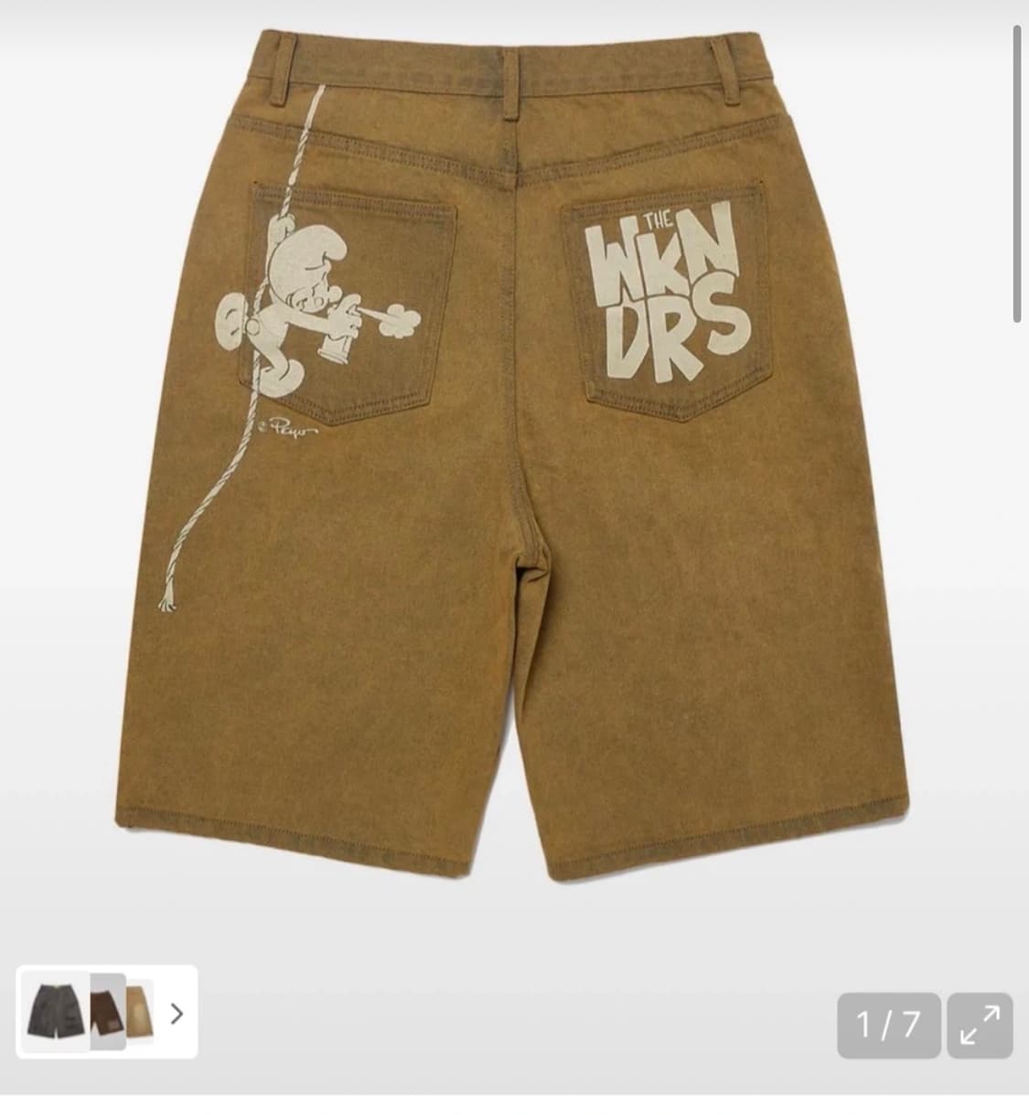 위캔더스 스머프 콜라보 데님 브라운 M 사이즈 상품이미지1