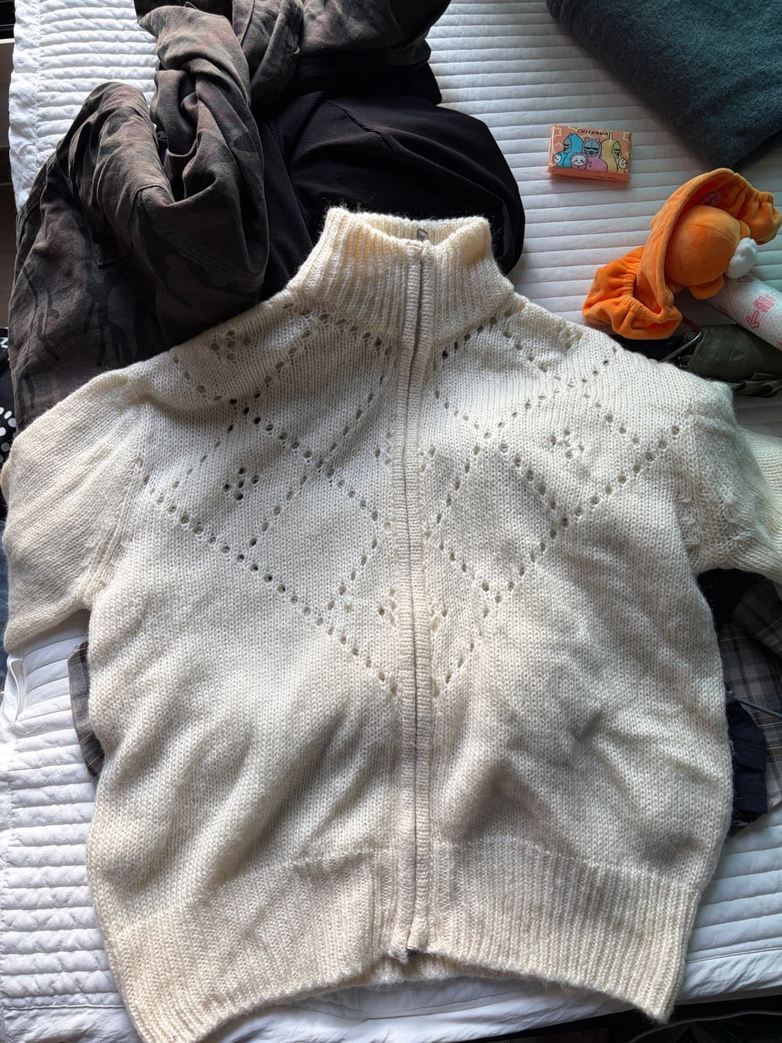 알렌느 니트집업 아이보리 1사이즈 상품이미지1