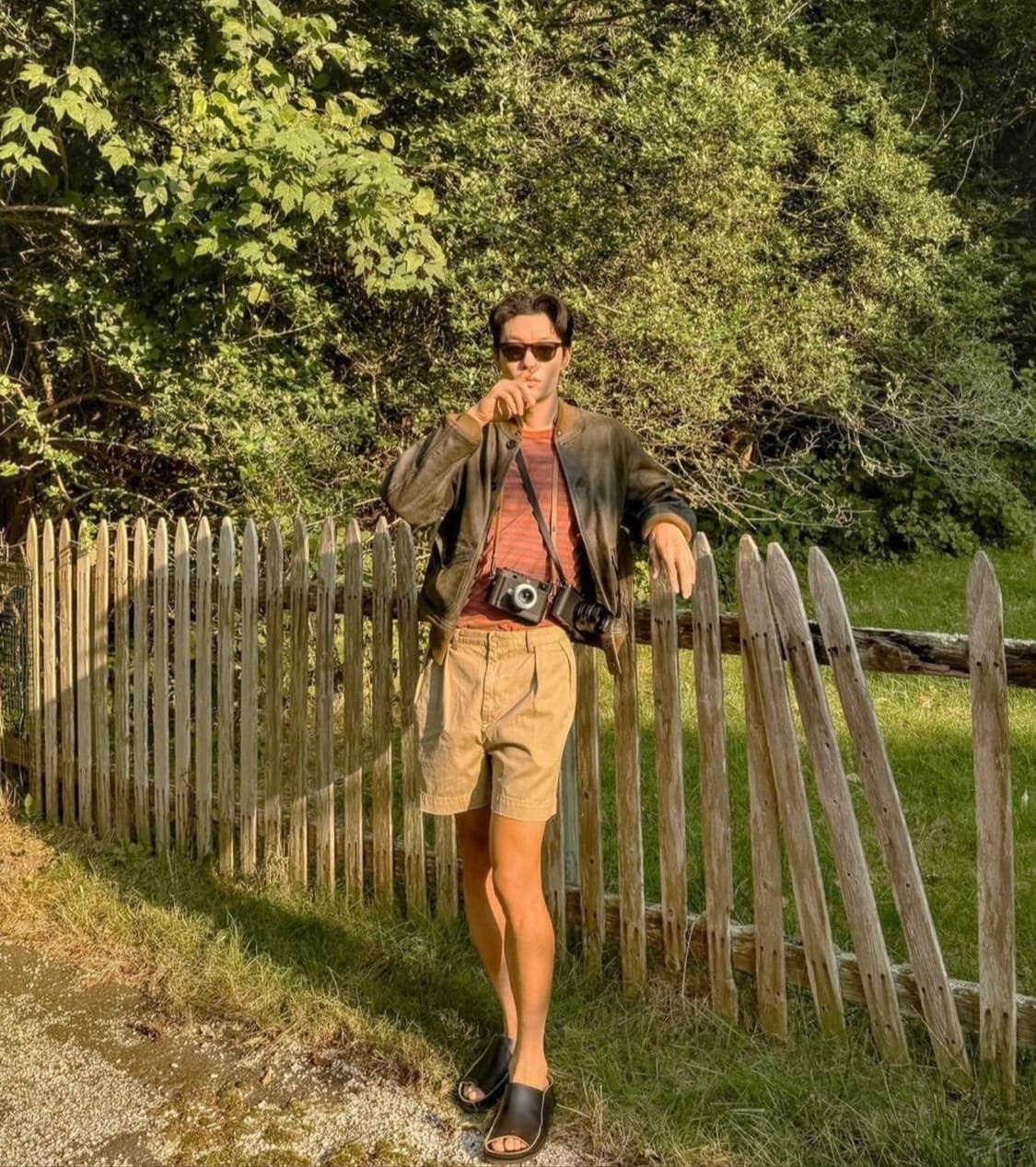 더블알엘 인디고 레더 보머 재킷 라지사이즈 상품이미지1