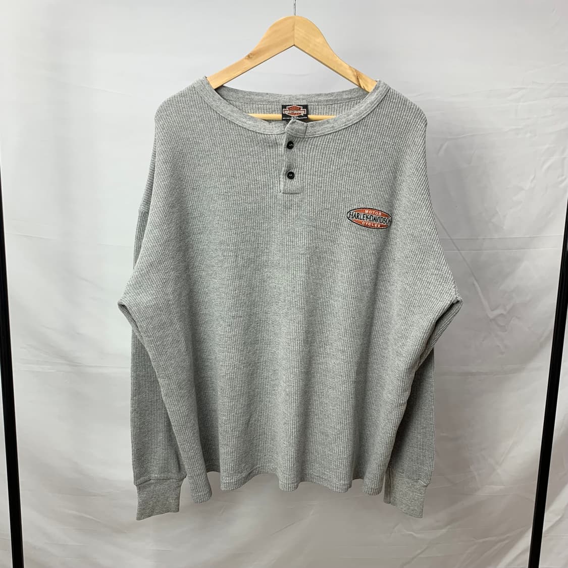 00s usa 할리 데이비슨 헨리넥 와플 롱슬리브 상품이미지1