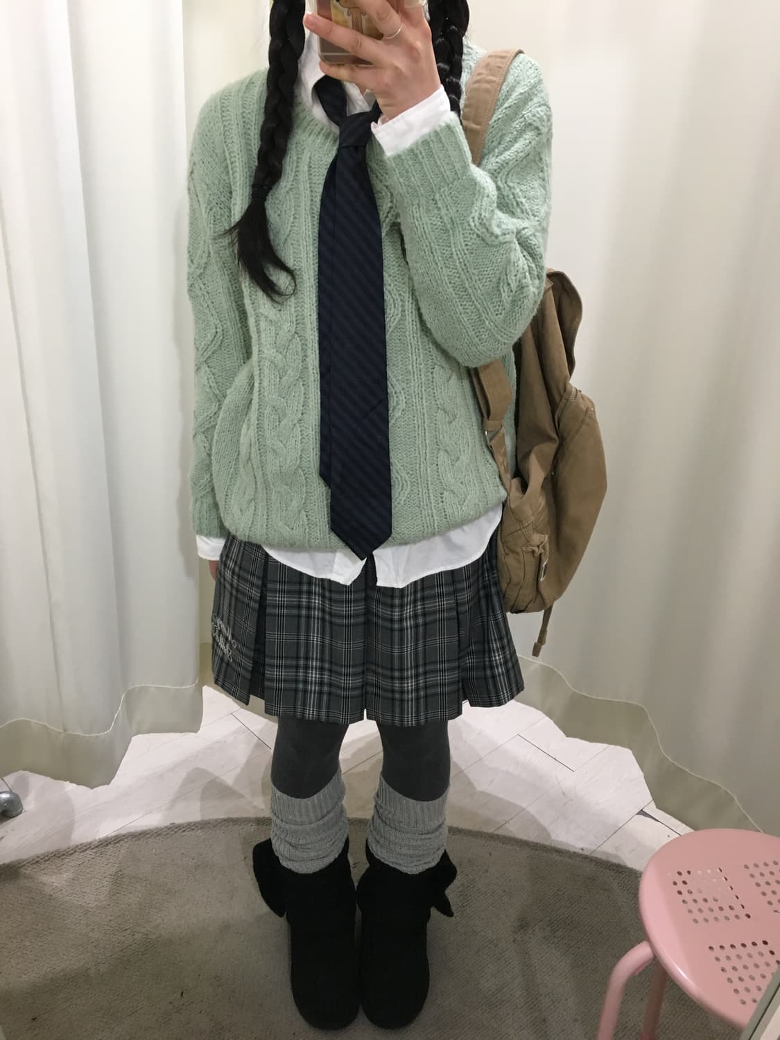 Merry smile check skirt 상품이미지2