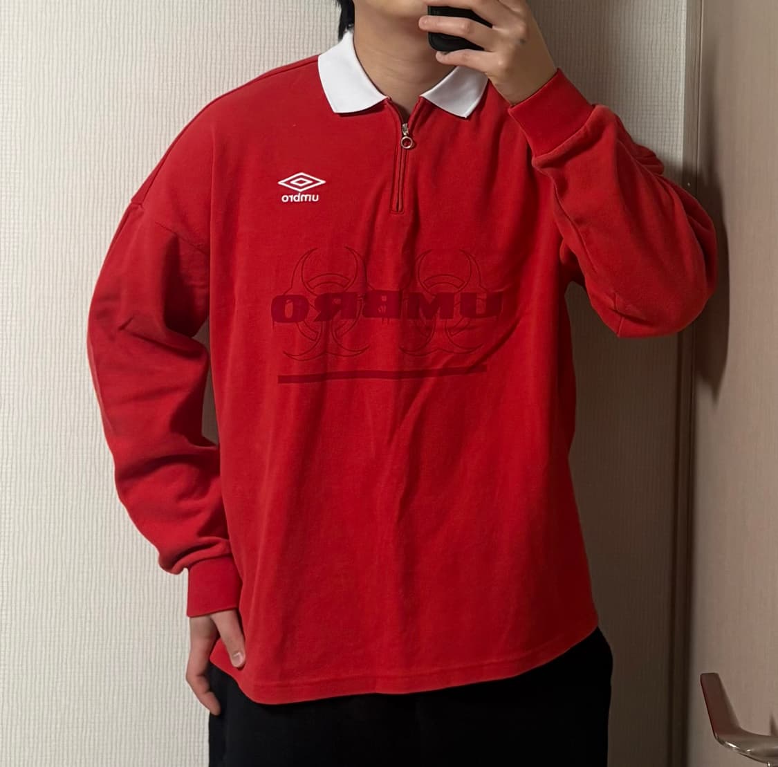 정품 엄브로 반집업 럭비 맨투맨 카라넥 긴팔 티셔츠 상품이미지1