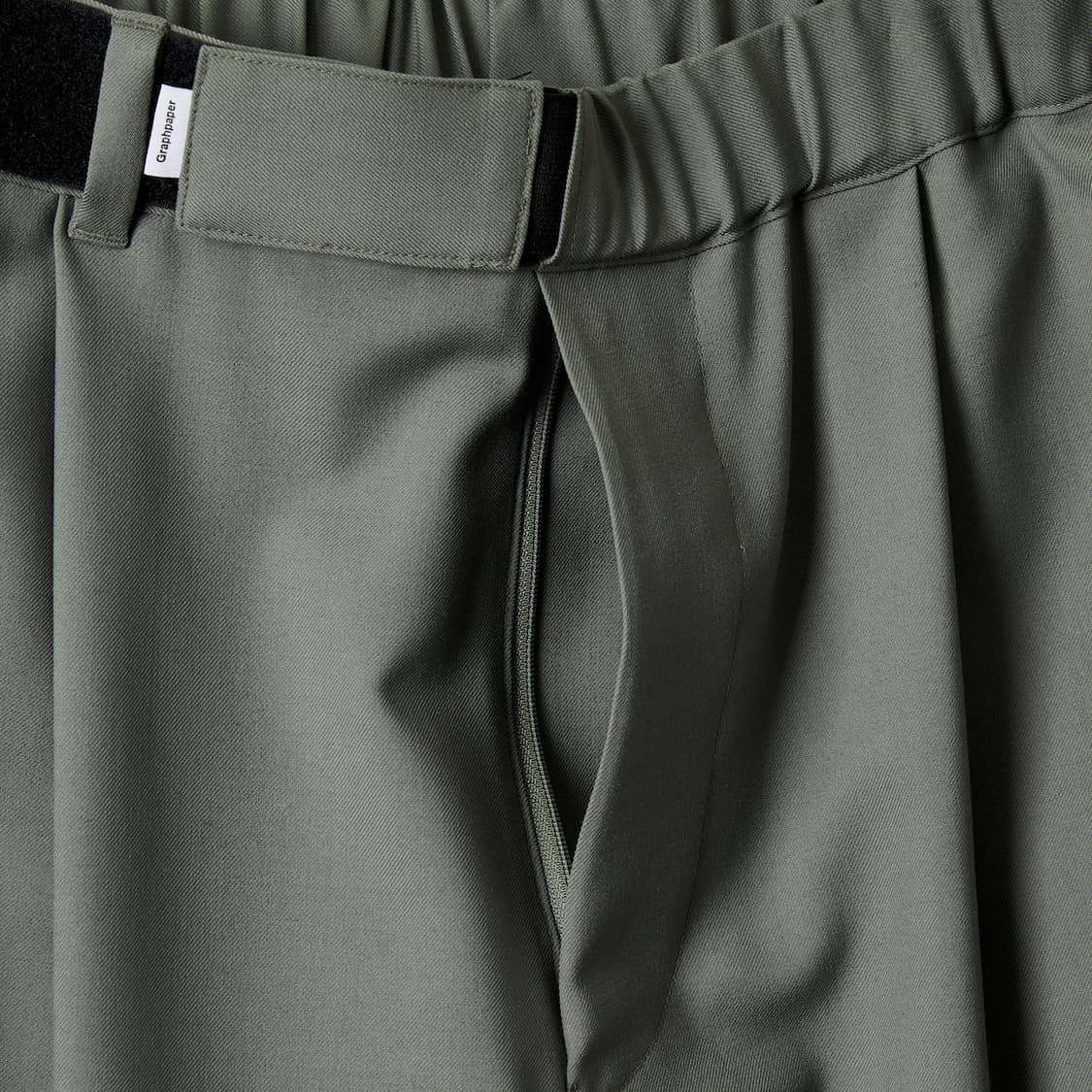 [F] 그라프페이퍼 울써지 와이드 쉐프 트랙팬츠 아가베그린 상품이미지2