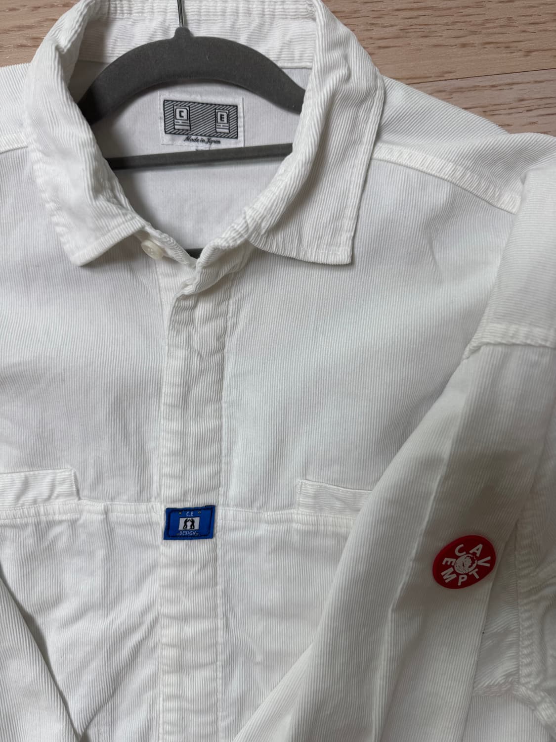 XL) 카브엠트 오버다이 코듀로이 빅 셔츠 화이트 새상품 상품이미지5