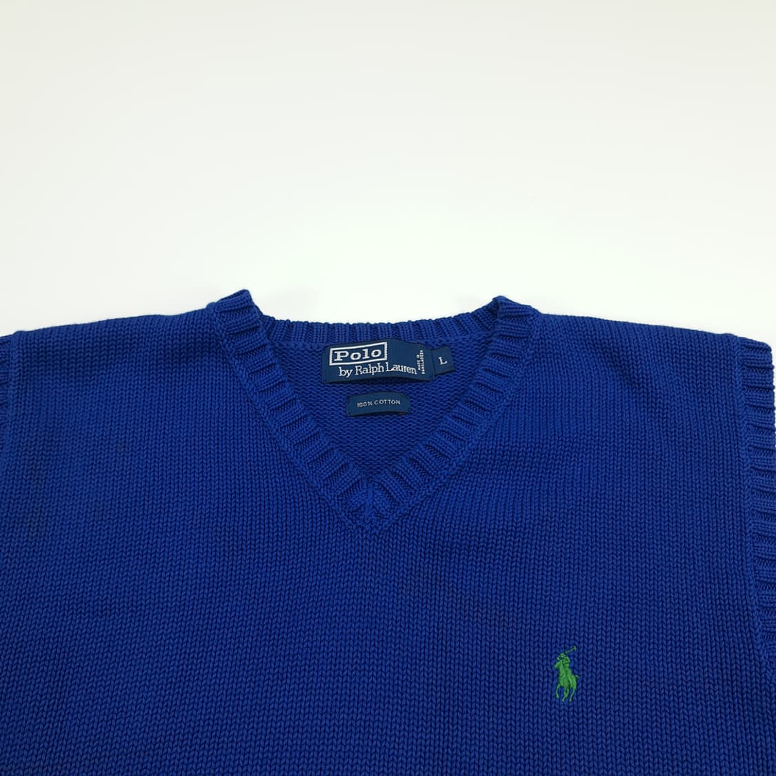 CN750 L 폴로 랄프로렌 블루 니트 조끼 베스트 상품이미지2