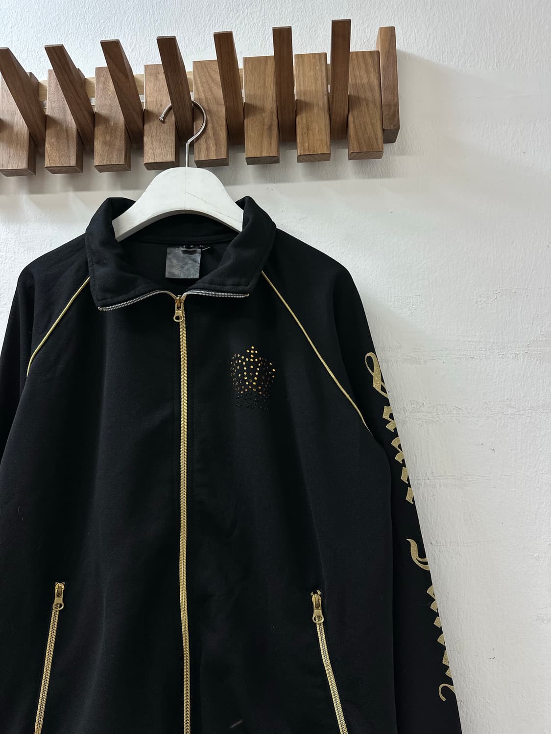 일본빈티지 Skull Junky 스컬 락펑크스터드크로스 큐빅 트랙 져지 상품이미지5